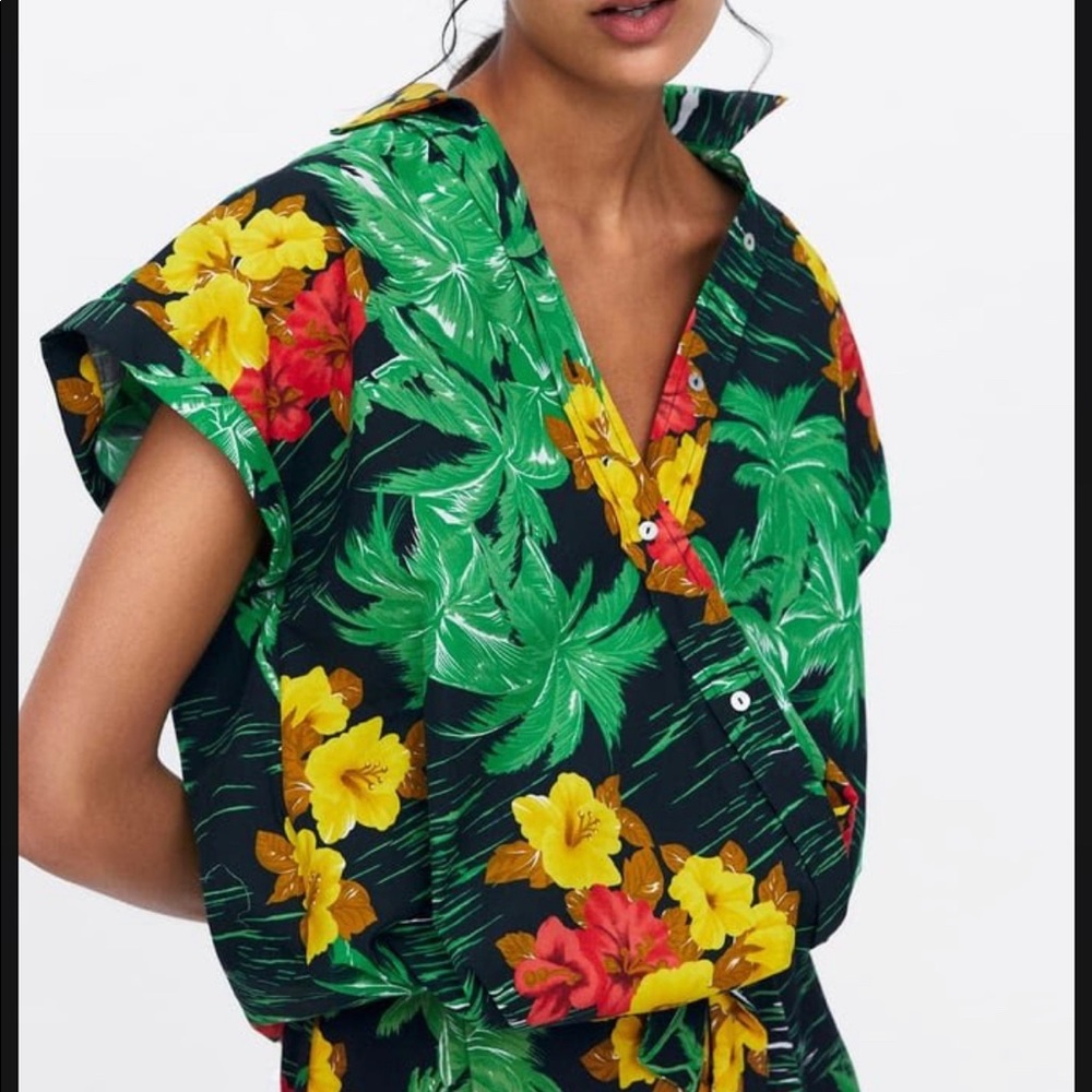 Tropical floral top from Zara